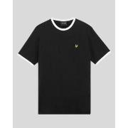 T-shirt Lyle &amp; Scott TS2201V RINGER T-SHIRT-W189 JET BLACK/WHITE