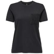 T-shirt Korte Mouw Only Top Enja Life Pocket - Black