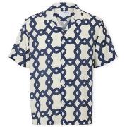 Overhemd Korte Mouw Selected Relax-Vero Shirt - Egret/Geo