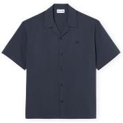 Overhemd Korte Mouw Lacoste Seersucker Relaxed Fit Shirt - Noir/Gris