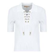 Blouse MICHAEL Michael Kors LACE UP SS POLO TOP