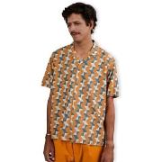 Overhemd Korte Mouw Brava Fabrics Big Tiles Aloha Shirt - Ochre