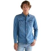 Overhemd Lange Mouw Wrangler 112378393-LIGHT WASH