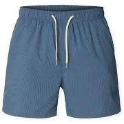 Korte Broek Selected Cooper-Seersucker Swim Shorts - Blue Mirage