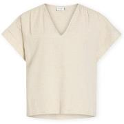 Blouse Vila Top Prisilla V-Neck - Super Light Natural Melange