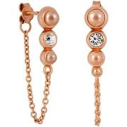 Boucles oreilles Mademoiselle Jolie Paris PERLES chainettes avec perle...