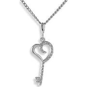 Pendentifs Mademoiselle Jolie Paris MON AMOUR coeur et cle Argente Bla...