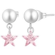 Boucles oreilles Sc Crystal B3070-ARGENT-ROSE