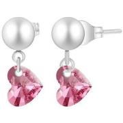 Boucles oreilles Sc Crystal B3072-ARGENT-ROSE