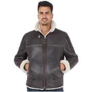 Blouson Pallas Cuir Bombardier en mouton retourne ref 38175 Marron