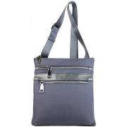 Sacoche Mac Alyster Pochette plate nylon garni cuir Wall Street - Bleu