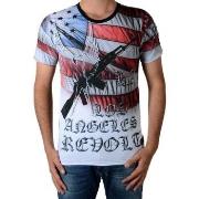 T-shirt Celebry Tees Gun America Rouge