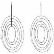 Boucles oreilles Orusbijoux Boucles D'oreilles Argent Rhodié Ovale Dia...