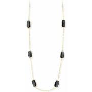 Collier Orusbijoux Collier Argent Doré Petit Galet Noir