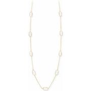 Collier Orusbijoux Collier Sautoir Argent Doré Galet Cristal Blanc