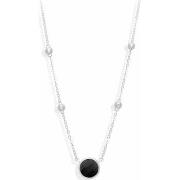 Collier Orusbijoux Collier Argent Rhodié Valentine Cristal Noir