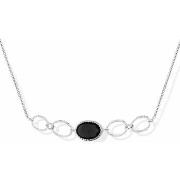 Collier Orusbijoux Collier Argent Rhodié Spinelle Noire