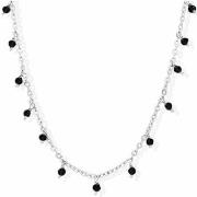 Collier Orusbijoux Collier Argent Petites Gouttes Perles Spinelle Noir...