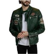 Blouson Redskins Blouson en cuir Nitro Barcelona ref 51965 Vert