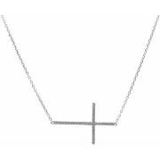 Collier Orusbijoux Collier Argent Rhodier Croix Horizontale