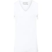 T-shirt Garage Stretch Basique Col-V Profond Blanc