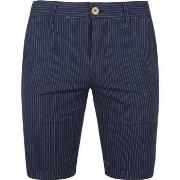 Pantalon Suitable Aswin Short Rayé Bleu Foncé