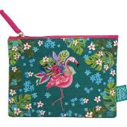 Trousse Enesco Pochette plate Flamants Roses en coton décorée Allen