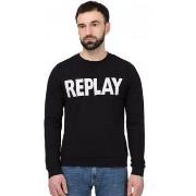 Sweat-shirt Replay Sweat homme col rond noir