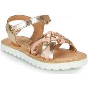 Sandales enfant Mod'8 Jokine Rose Metallise Or, Sandales Fille,