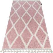 Tapis Rugsx Tapis BERBER TROIK A0010 rose et blanc 80x150 cm