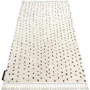 Tapis Rugsx Tapis BERBER SYLA B752 points crème Franges 80x150 cm