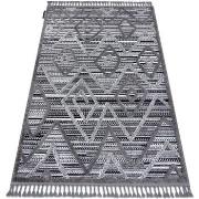 Tapis Rugsx Tapis MAROC P657 Diamants, Zigzag, Ethnique noir 140x190 c...