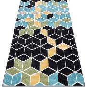 Tapis Rugsx Tapis POLI 9139A Cube 3D noir / 160x220 cm