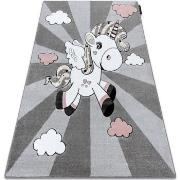 Tapis Rugsx Tapis PETIT UNICORN LICORNE gris 140x190 cm