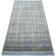 Tapis Rugsx Tapis ACRYLIQUE MANYAS 191AA Gris/Bleu franges 100x300 cm