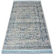 Tapis Rugsx Tapis ACRYLIQUE MANYAS 193AA Gris/Bleu franges 80x150 cm