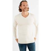 Pull Hollyghost Pull col V ivoire en touch cashemere unicolore