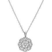 Collier Orusbijoux Collier Argent Pendentif Fleur Scintillante Serti O...