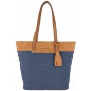 Cabas Patrick Blanc Sac seau cabas Marina grosse toile bleu