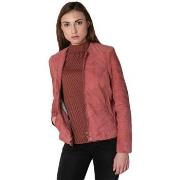 Veste Rose Garden ELISA CURVE GOAT SUEDE MINERAL RED