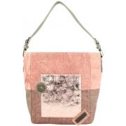 Sac a main Patrick Blanc Sac seau (L) toile et brillant vieux rose