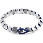 Bracelets Anchor &amp; Crew Maxi-Bracelet Brixham Argenté Et Cuir Rond