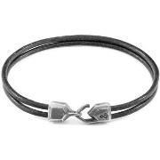 Bracelets Anchor &amp; Crew Bracelet Cromer Argent Et Cuir Rond