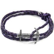 Bracelets Anchor &amp; Crew Bracelet Ancre Admiral Argent Et Cuir Tres...