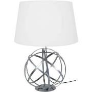 Lampes de bureau Tosel Lampe de salon globe métal aluminium et blanc