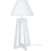 Lampes de bureau Tosel Lampe de chevet colonne bois blanc