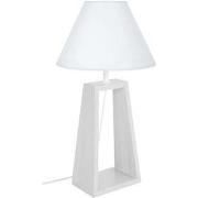 Lampes de bureau Tosel Lampe de chevet colonne bois blanc