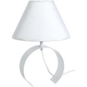 Lampes de bureau Tosel Lampe de chevet demi cylindrique métal blanc d'...