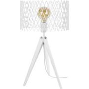 Lampes de bureau Tosel Lampe de chevet trépied bois blanc d'ivoire