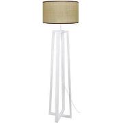 Lampadaires Tosel Lampadaire colonne bois blanc et